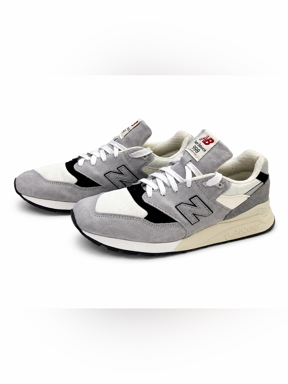 New Balance Gray, White & Black Men's 998 Suede Mesh Low Top Sneakers.Size-11.5 - Picture 1 of 11